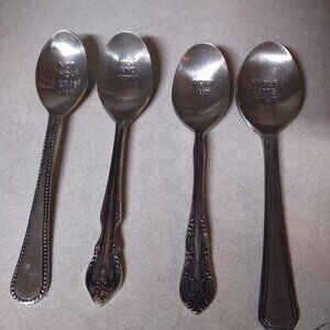 Set Of 4 Personalized Message Coffee Spoons